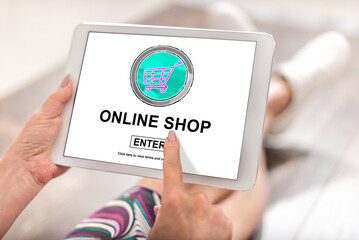 Online shop concept on a tablet