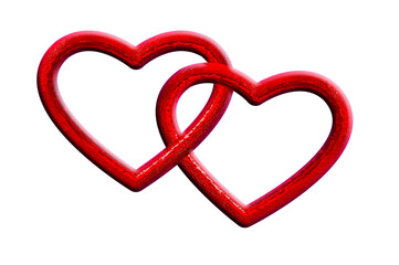 red stylish decorative hearts, various graphic design inspiration, 3D effect, png file