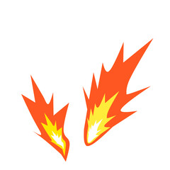 fire illustration on white background