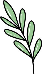 Hand drawn leaves Clip Art Illustration
