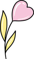 Hand drawn Flower Clip Art Illustration
