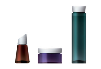 bottle of perfume, blank cosmetic container,  isolated on white