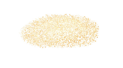 Hand drawn Gold Glitter Brush stroke. Isolated Golden Ink elements