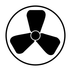 Fan Icon. Black fan on white background. Vector illustration EPS 10 File.