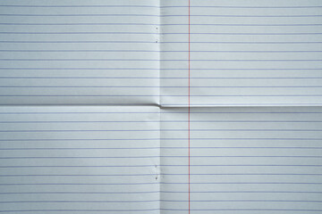 Lined white paper folded in four fraction background