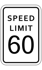 speed limit sign 60