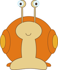 snail illustration suitable for small children's book design, children's themed background design	