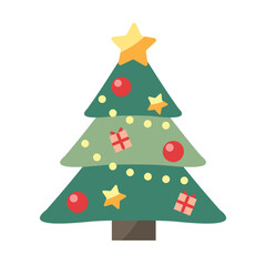 シンプルなクリスマスツリーのイラスト