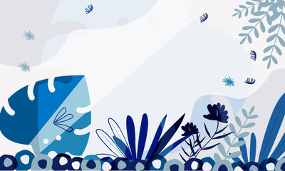 abstract floral background with decorative flowers, marine style