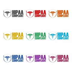 HIPAA Compliance Icon Graphic For Medical Document Security