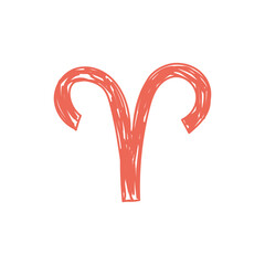 Zodiac sign. Aries horoscope symbol. Pencil drawing