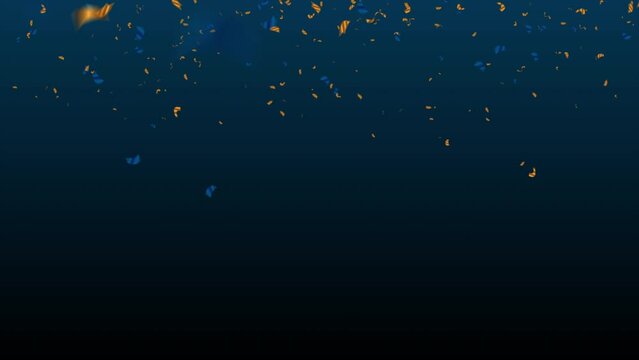 Golden and blue glitter confetti abstract deluxe motion background. Video animation Ultra HD 4K 3840x2160