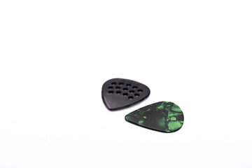 green gemstones on white background