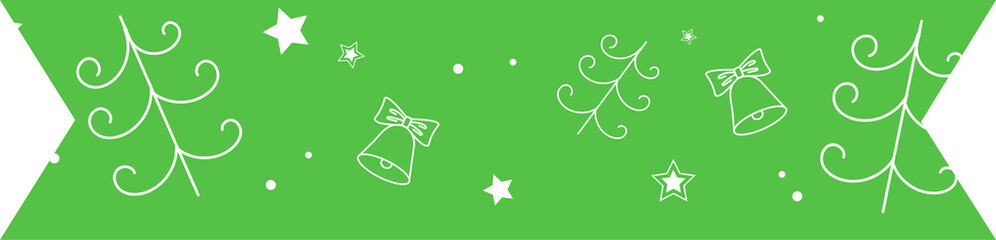 Green ribbon sticker. Washi tape. christmas 1