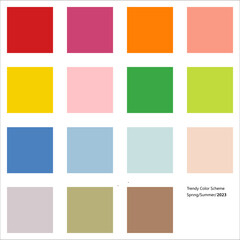 Square fashion color scheme for spring and summer season of 2023