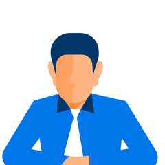 Flat design people businessman portrait. PNG