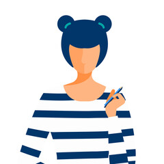 Flat design people businessman portrait. PNG