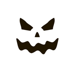 Simple illustration of Halloween pumpkin. Vector illustration Halloween is isolated with a terrible pumpkin in a cartoon style on a white background.