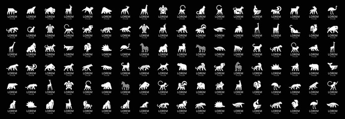 Animals logos collection. Animal logo set. Isolated on White background  © Nataliia