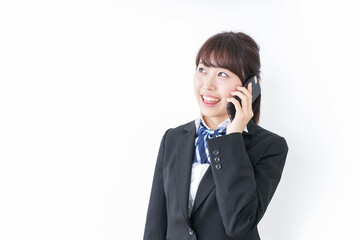 スマホを使う女子高生