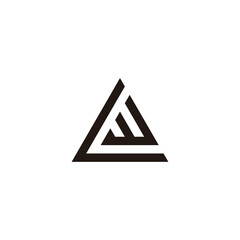 Letter Lw wL L w triangle geometric symbol simple logo vector