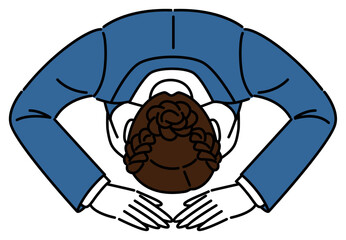 土下座をしているスーツ姿の女性 シンプルなビジネスパーソンのイラスト ベクター