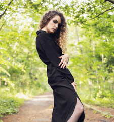 Portrait of young beautiful woman. Natural light. Shallow depth of field.