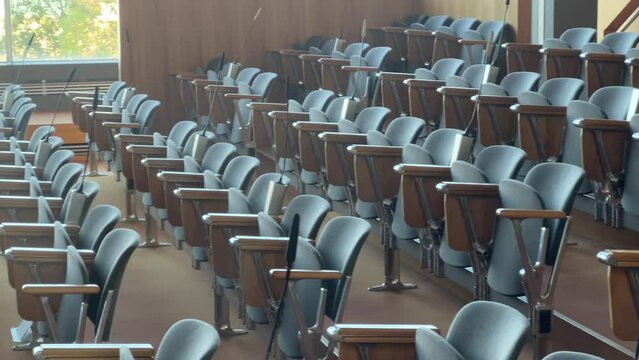 sitting rows in public building