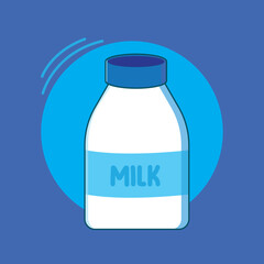 bottle of milk with a glass