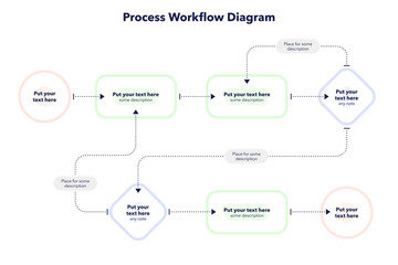 Modern infographic template for process workflow diagram. Flat infographic design.