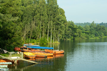 Beautiful Lake And Passenger Boats With Lake View  