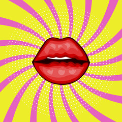 Obraz premium Vector background in comic book style with swirl sunburst