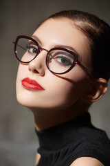 Fototapeta na wymiar girl in elegant glasses