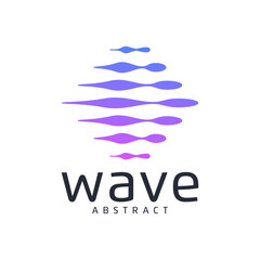 abstract wave tech logo design