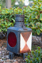 old lantern in the garden