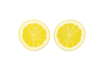 Lemon. Half fresh lemon. Isolated. Top view. Transparent background. Precision cut and impeccable finish that allows the addition of different and colored backgrounds.