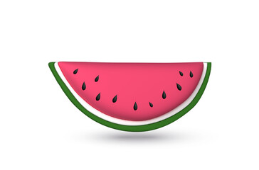 3D watermelon isolated on white background