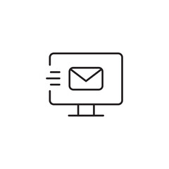 Email send line icon. Electronic letter, web correspondence send icon. Isolated vector illustration