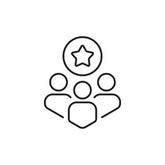 thin line customer or employee experience icon