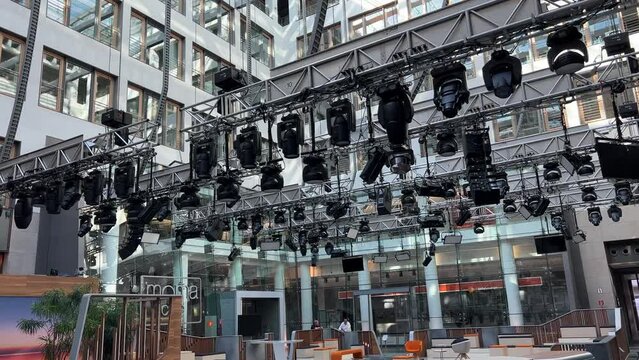 lighting rigs in modern television studio