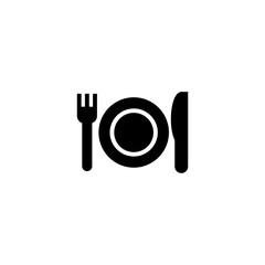 Plate fork knife and spoon icon 