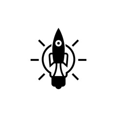 Rocket ship in space icon