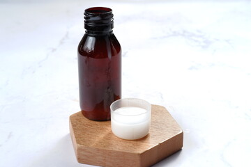 Cough and Cold syrup isolated on white background