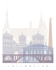 Obraz premium LUXEMBOURG SKYLINE POSTER PASTEL