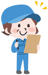 バインダーを持つ作業員