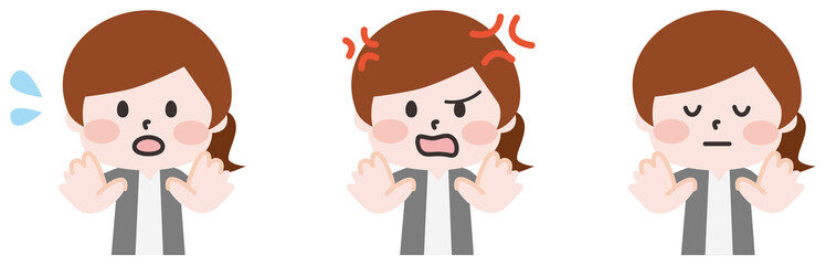  断る女性のイラスト