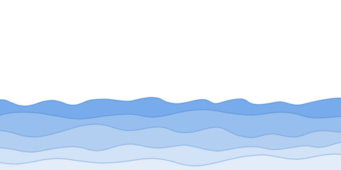 Naklejka premium Blue sea waves vector. Atlantic Ocean pattern.