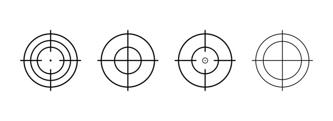 Vector crosshair symbol set. Isolated crosshair icons.