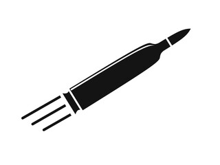 gun bullet icon with simple design