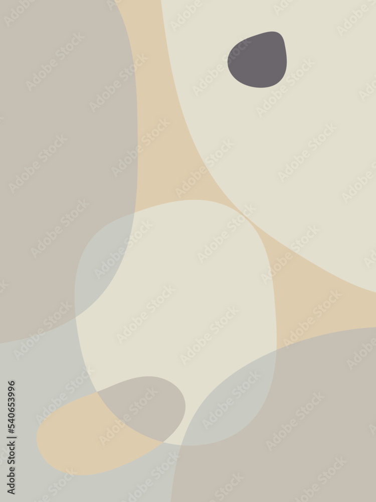 Poster abstract shapes background. circles and lines in pastel colors. minimalist illustration in scandinav